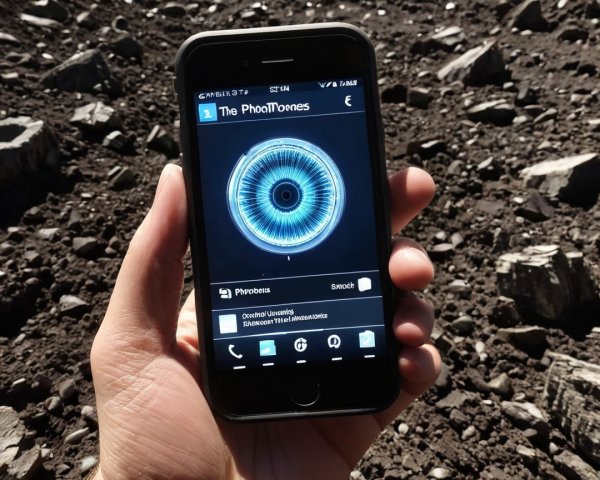 Smartphone App Displayed in Rugged Extraterrestrial Setting