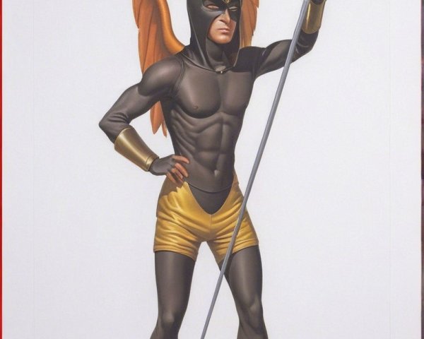 Muscular Figure in Superhero and Mythological Costume