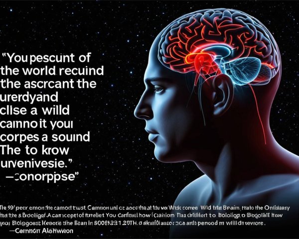 Human Silhouette with Glowing Brain and Abstract Quote