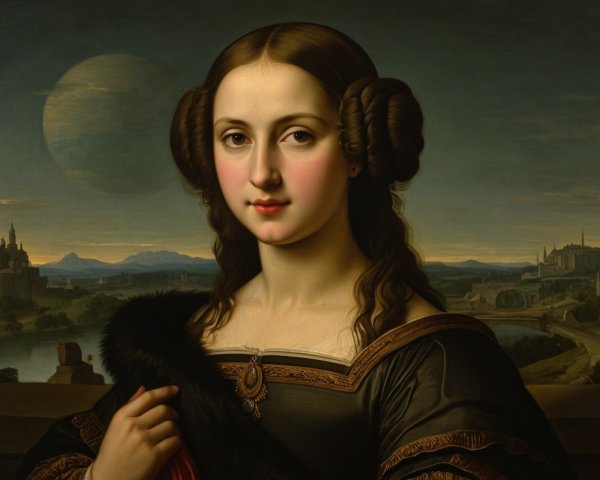 Portrait of a Young Woman in Elegant Dark Attire