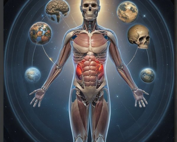 Illustration of Human Anatomy and Universal Connection