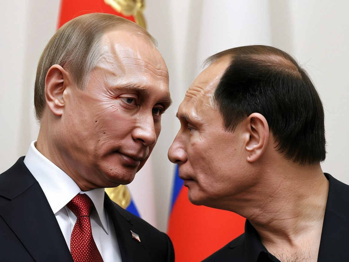 Two Individuals in Formal Attire in Diplomatic Setting