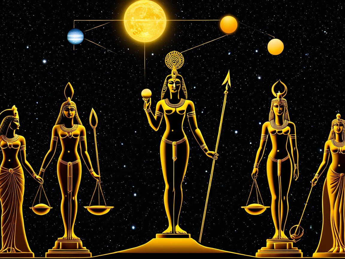 Celestial Scene with Deity and Symbolic Figures