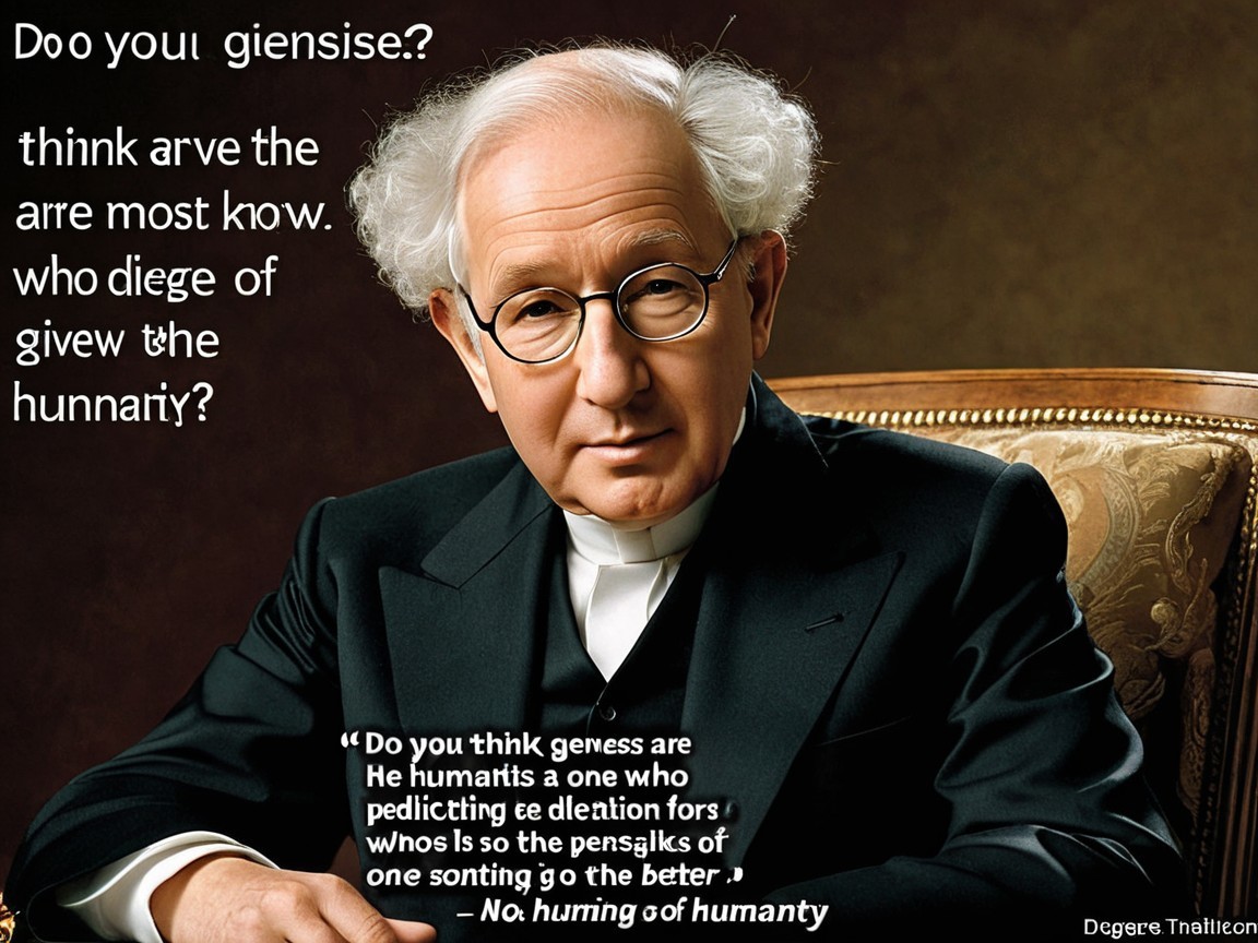 Distinguished Older Man in Formal Attire with Text