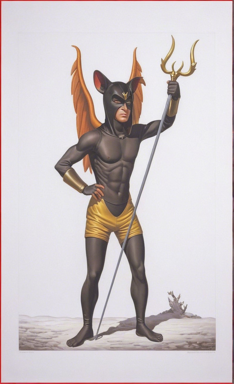 Muscular Figure in Superhero and Mythological Costume