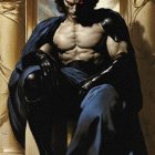 Dark Fantasy Painting of a Muscular Pale-Skinned Man