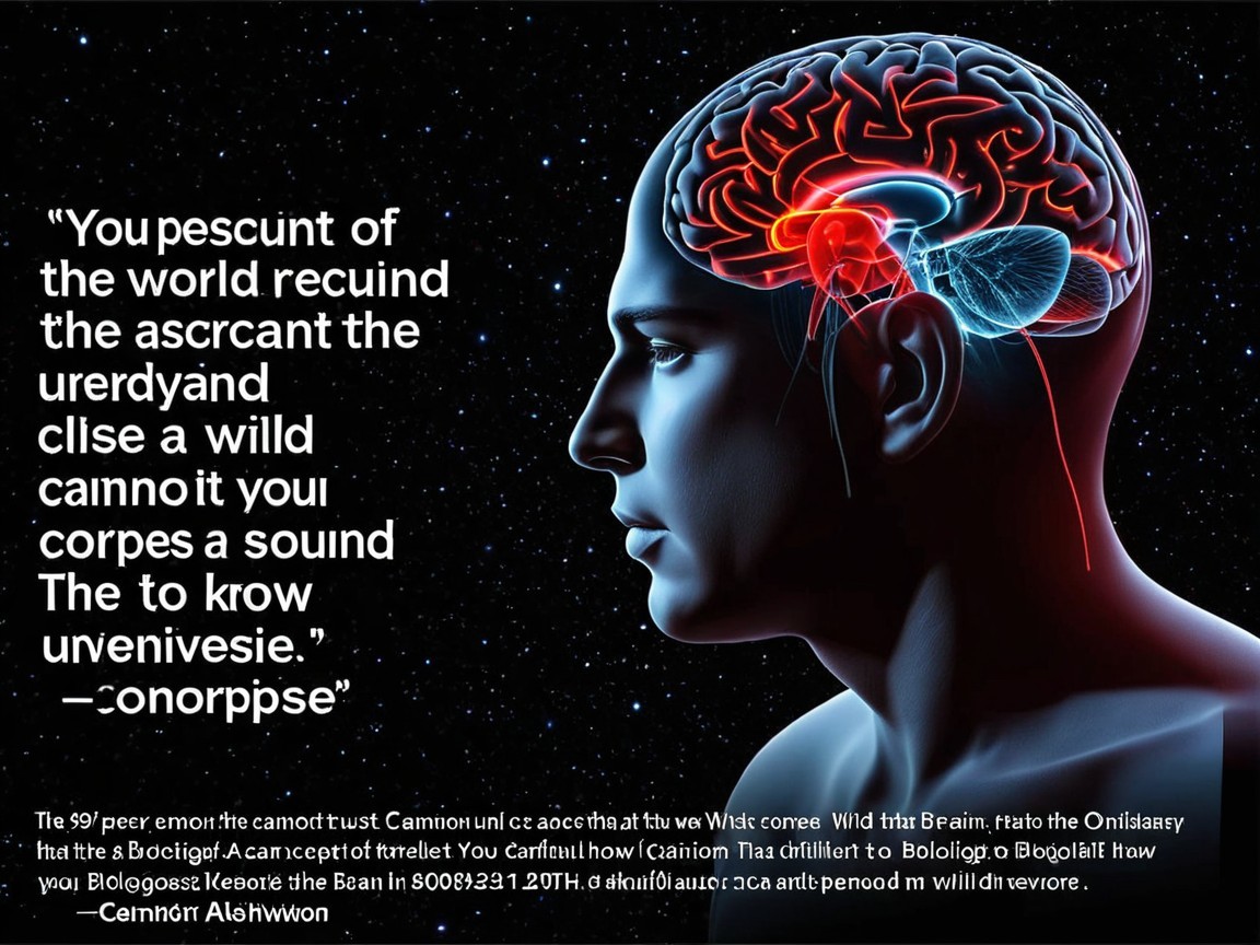 Human Silhouette with Glowing Brain and Abstract Quote