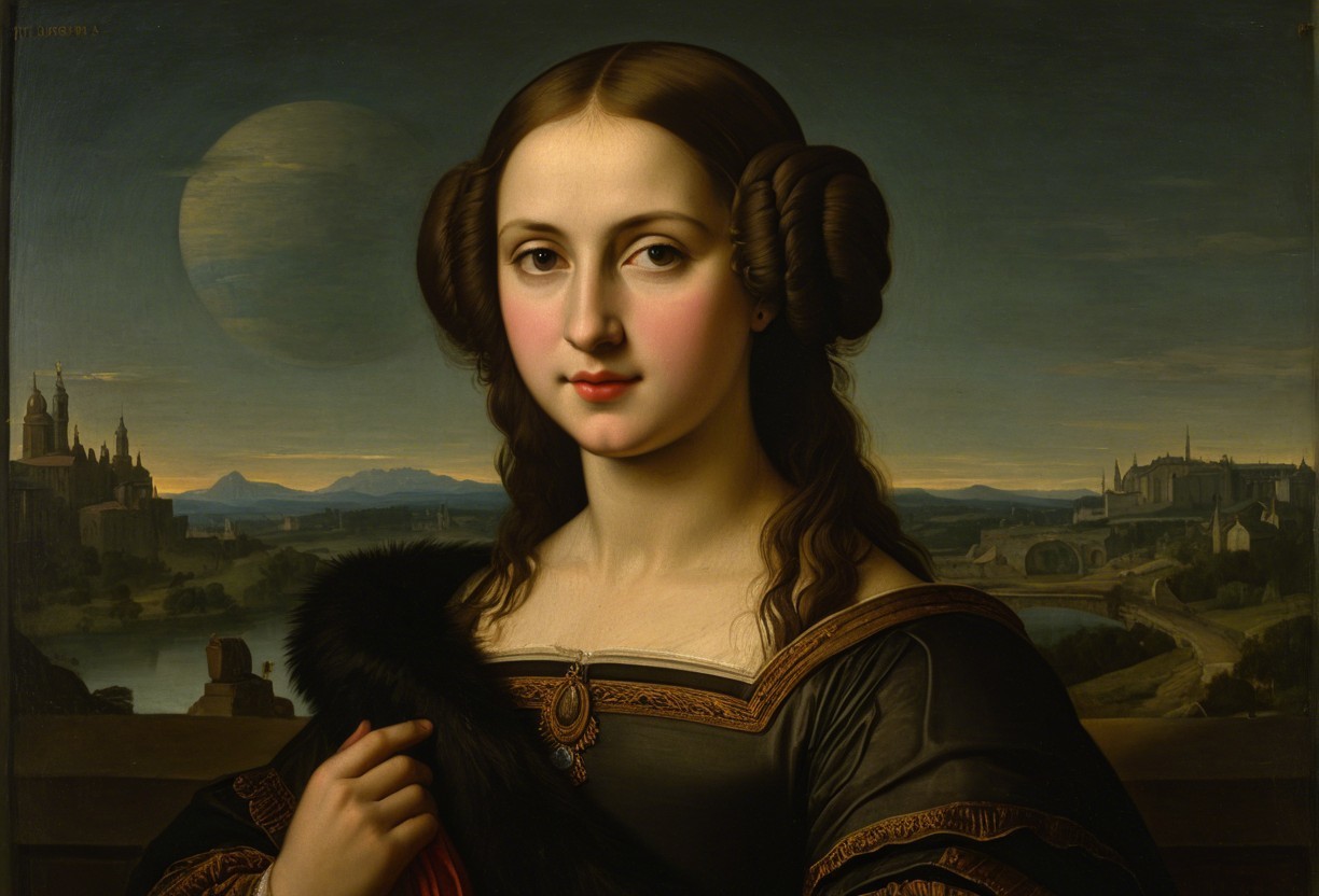 Portrait of a Young Woman in Elegant Dark Attire