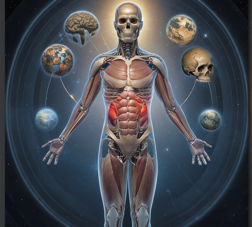 Illustration of Human Anatomy and Universal Connection