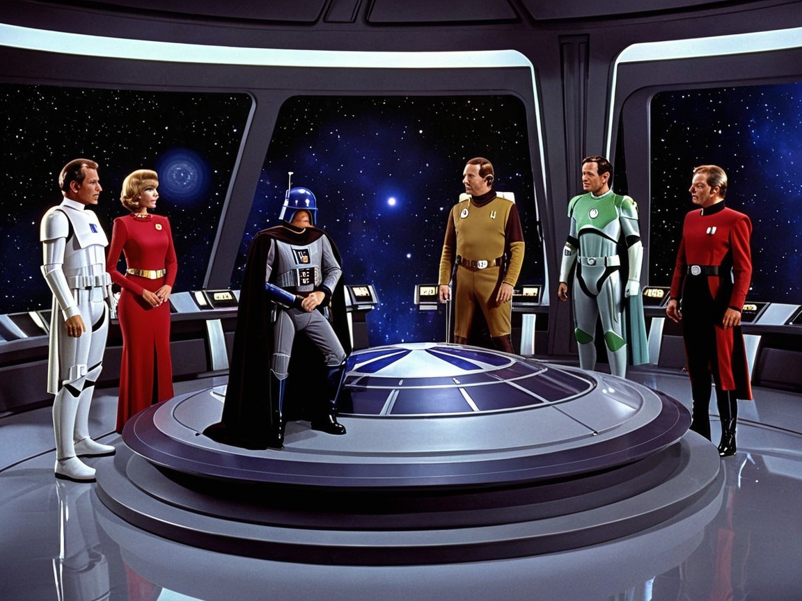 Futuristic Command Center with Diverse Characters