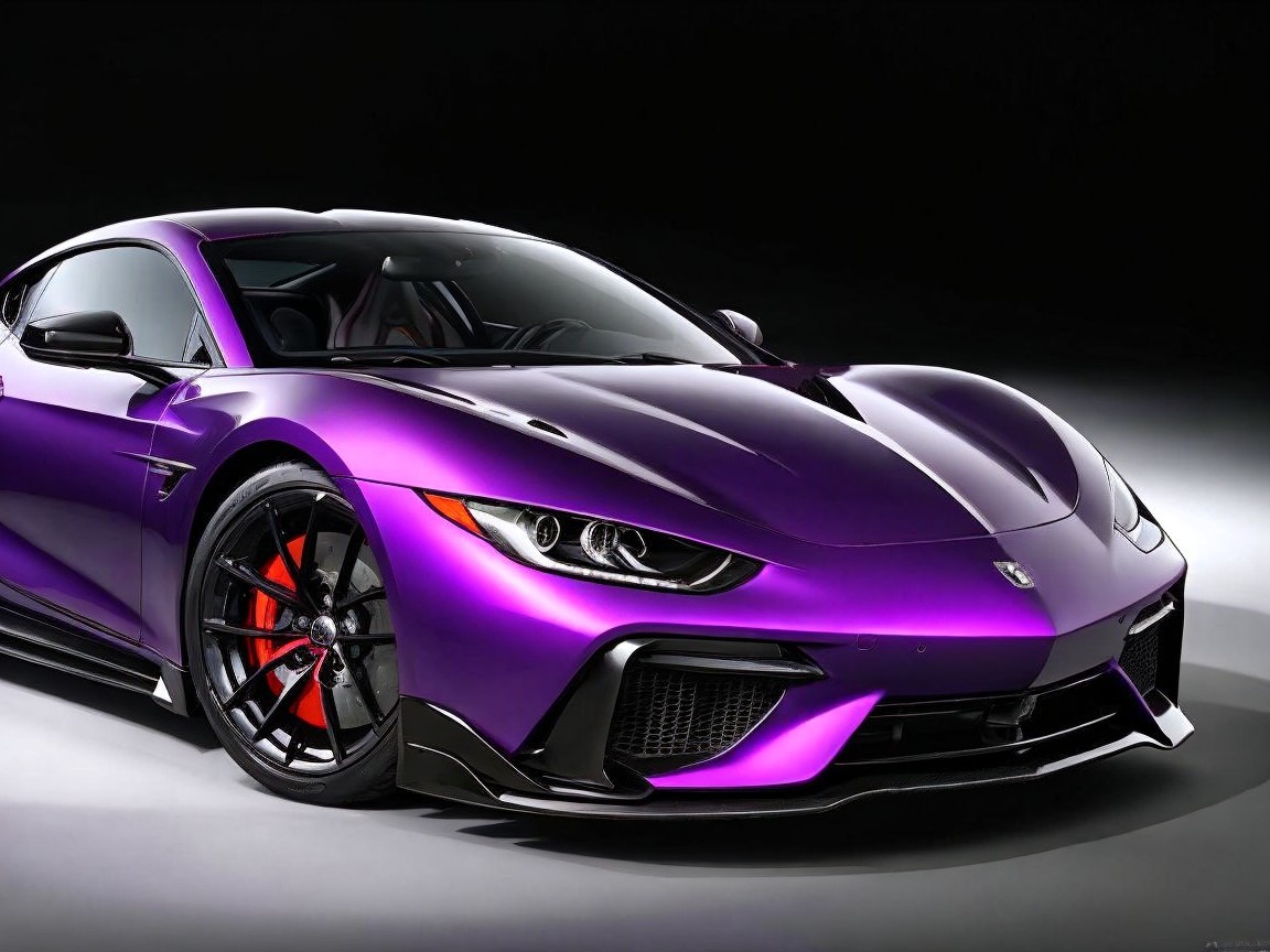Vibrant Purple Sports Car with Dynamic Design Features