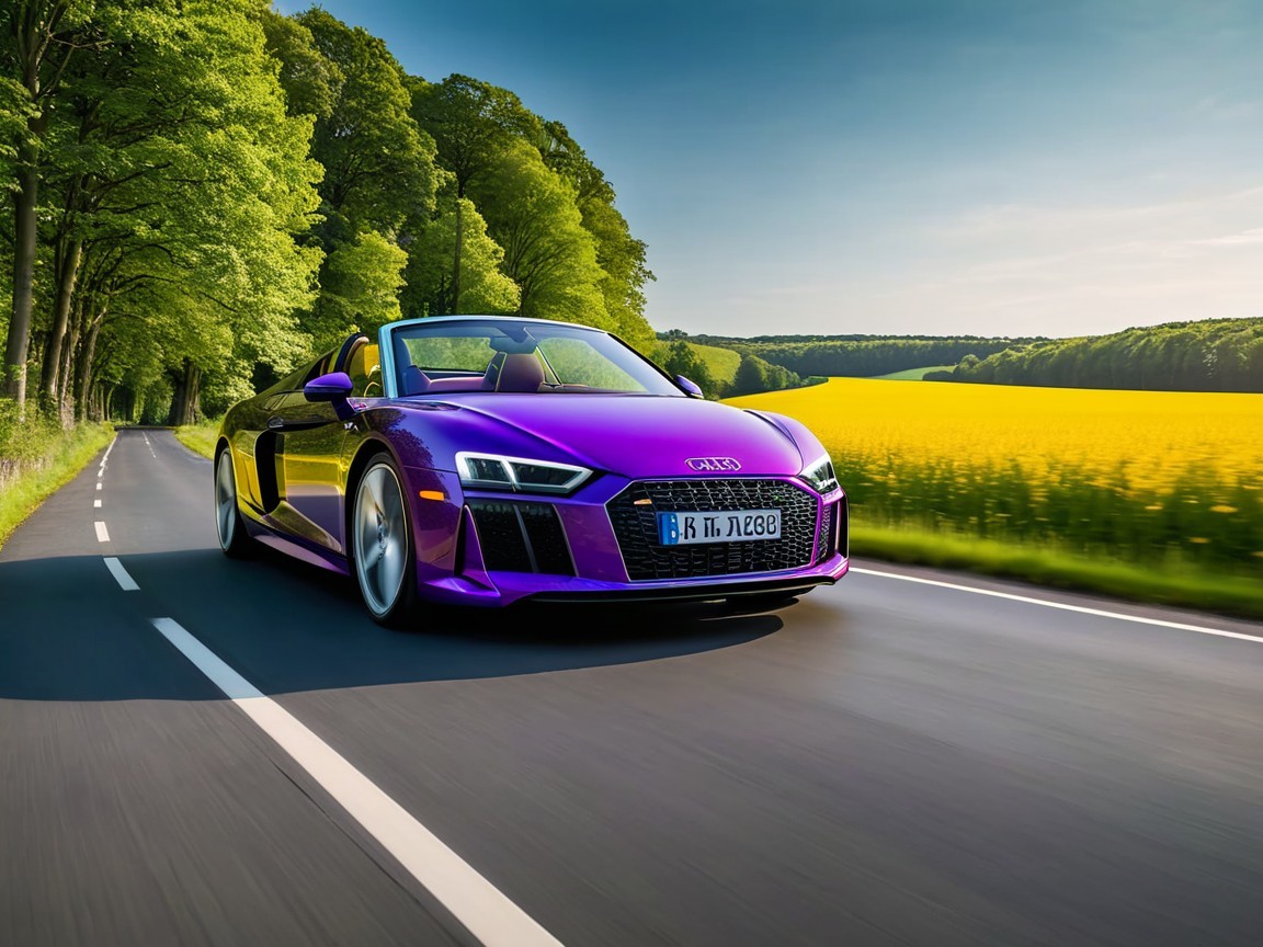 Purple Convertible: Freedom on Scenic Roads