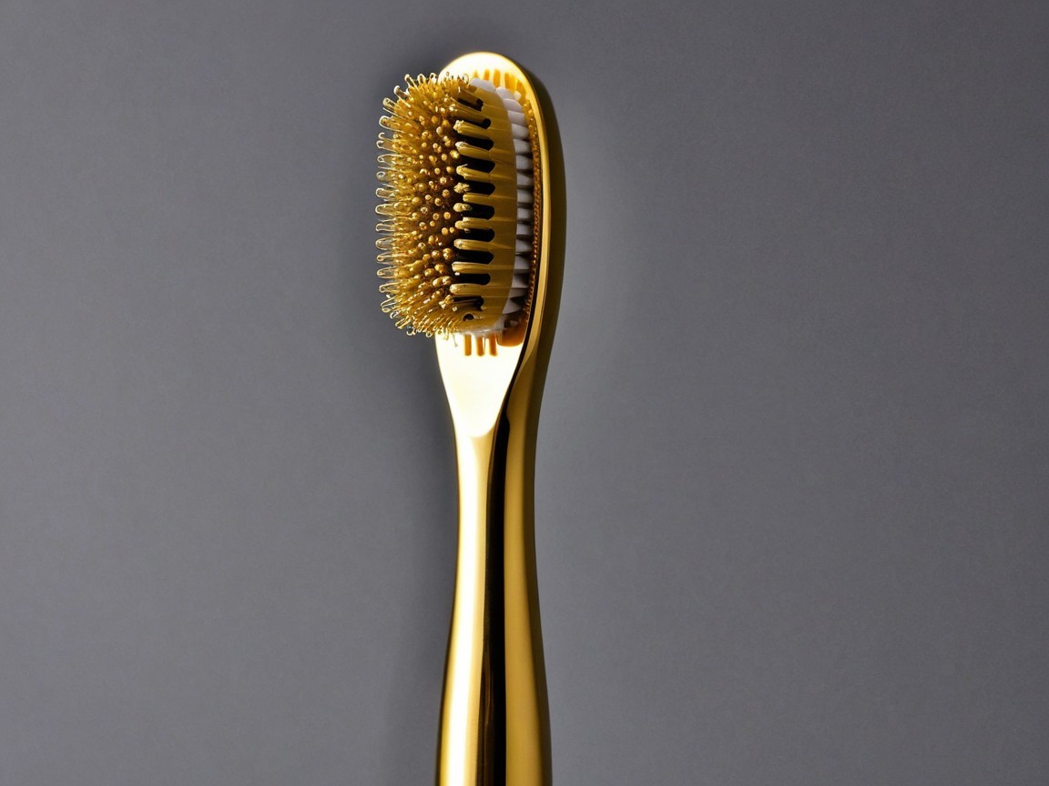 Luxurious Gold-Colored Toothbrush with Unique Design