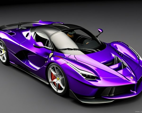 High-Performance Sports Car with Purple Exterior