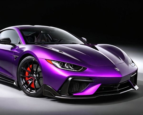 Vibrant Purple Sports Car with Dynamic Design Features