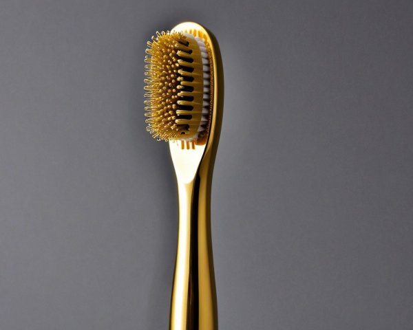 Luxurious Gold-Colored Toothbrush with Unique Design