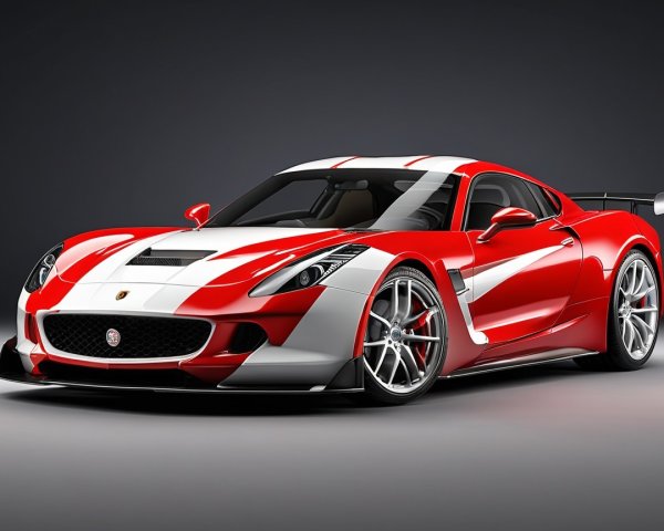 High-Performance Sports Car with Red and White Design