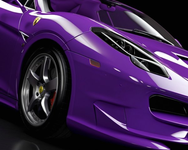 Vibrant Purple Sports Car with Aerodynamic Design