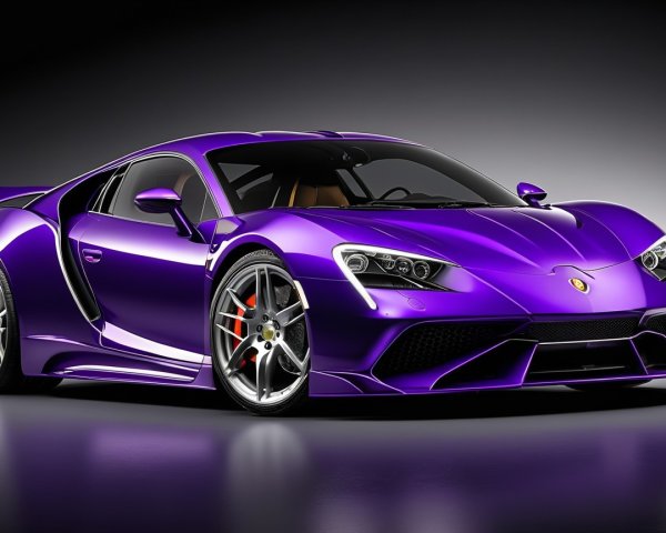 Futuristic Purple Sports Car with Dynamic Curves