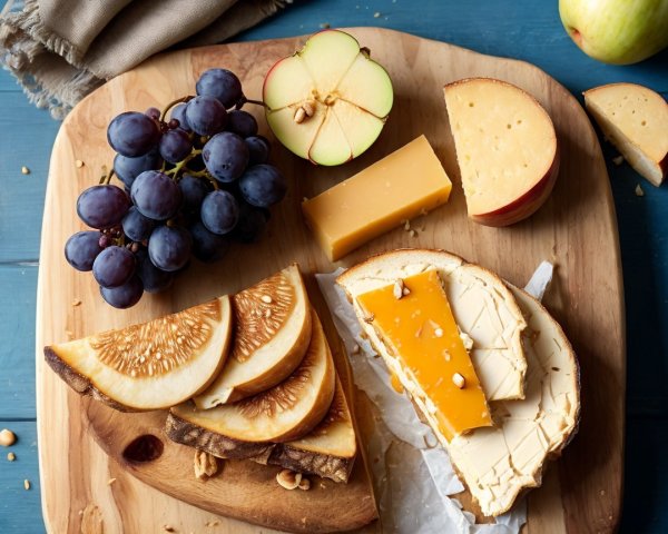 Cheese Board with Fruits and Nuts Arrangement