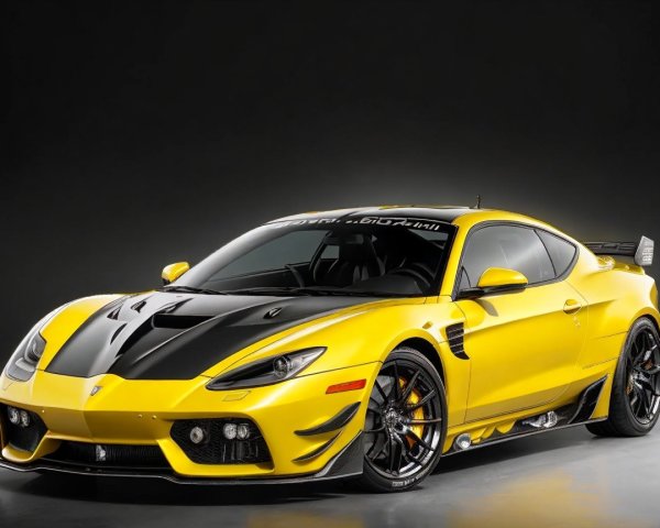 Vibrant Yellow Sports Car with Aerodynamic Design