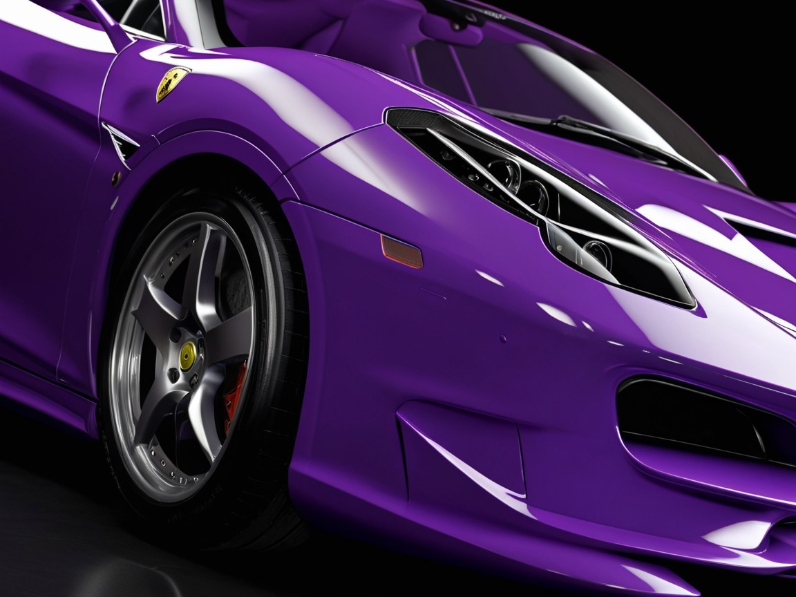 Vibrant Purple Sports Car with Aerodynamic Design