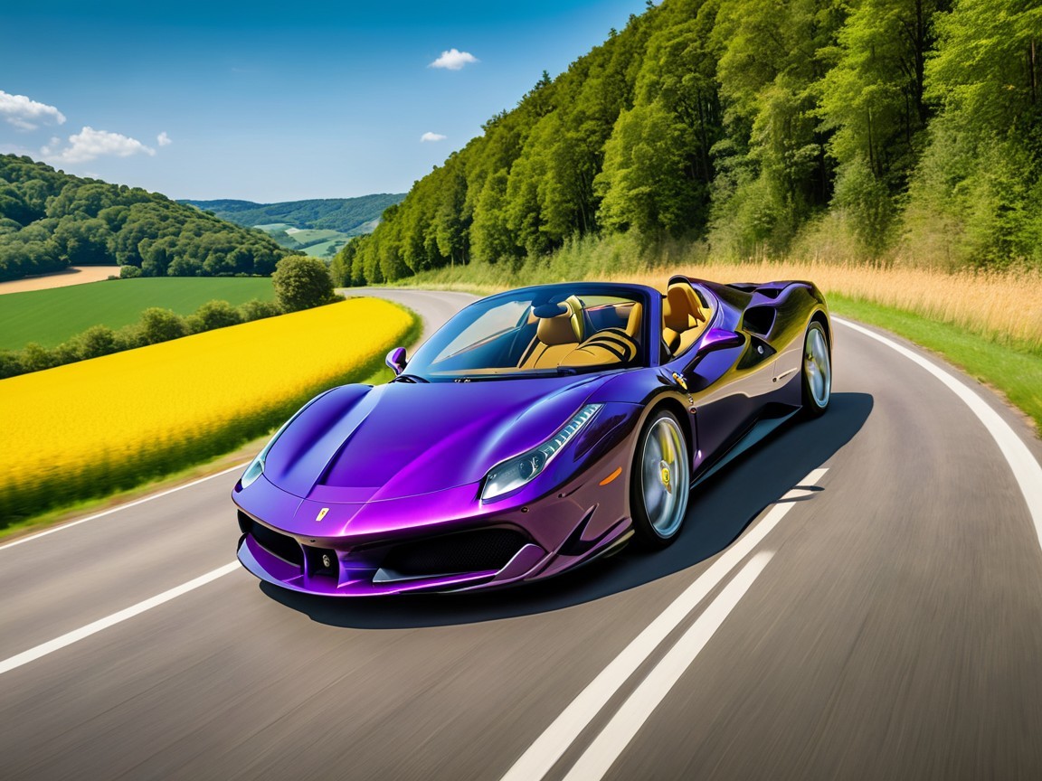 Luxury Sports Car on Scenic Winding Road