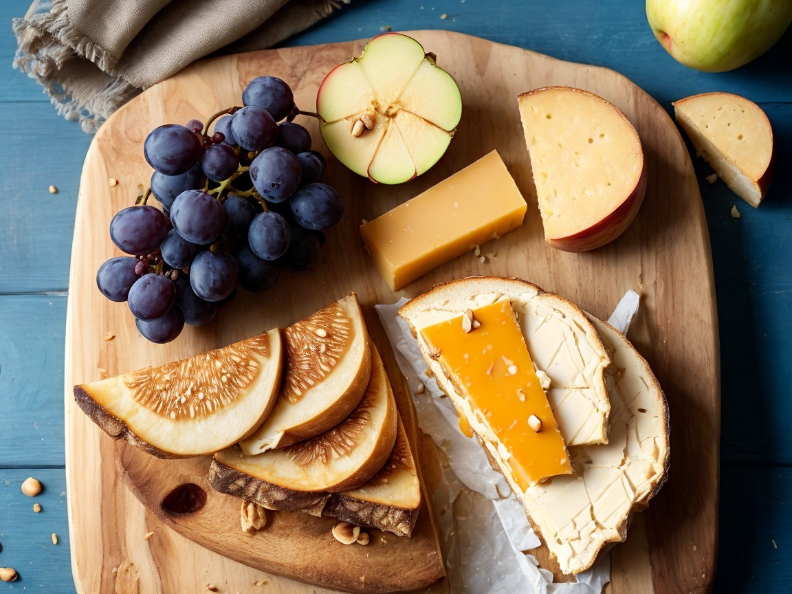 Cheese Board with Fruits and Nuts Arrangement