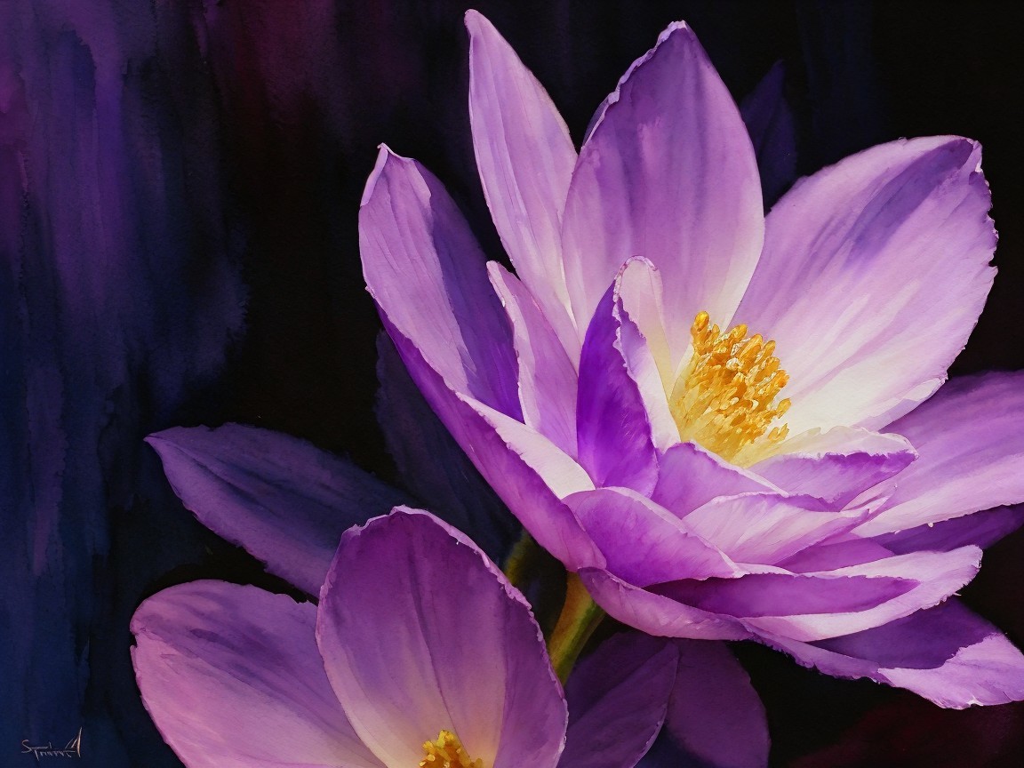 Close-up of a purple lotus flower with vibrant colors