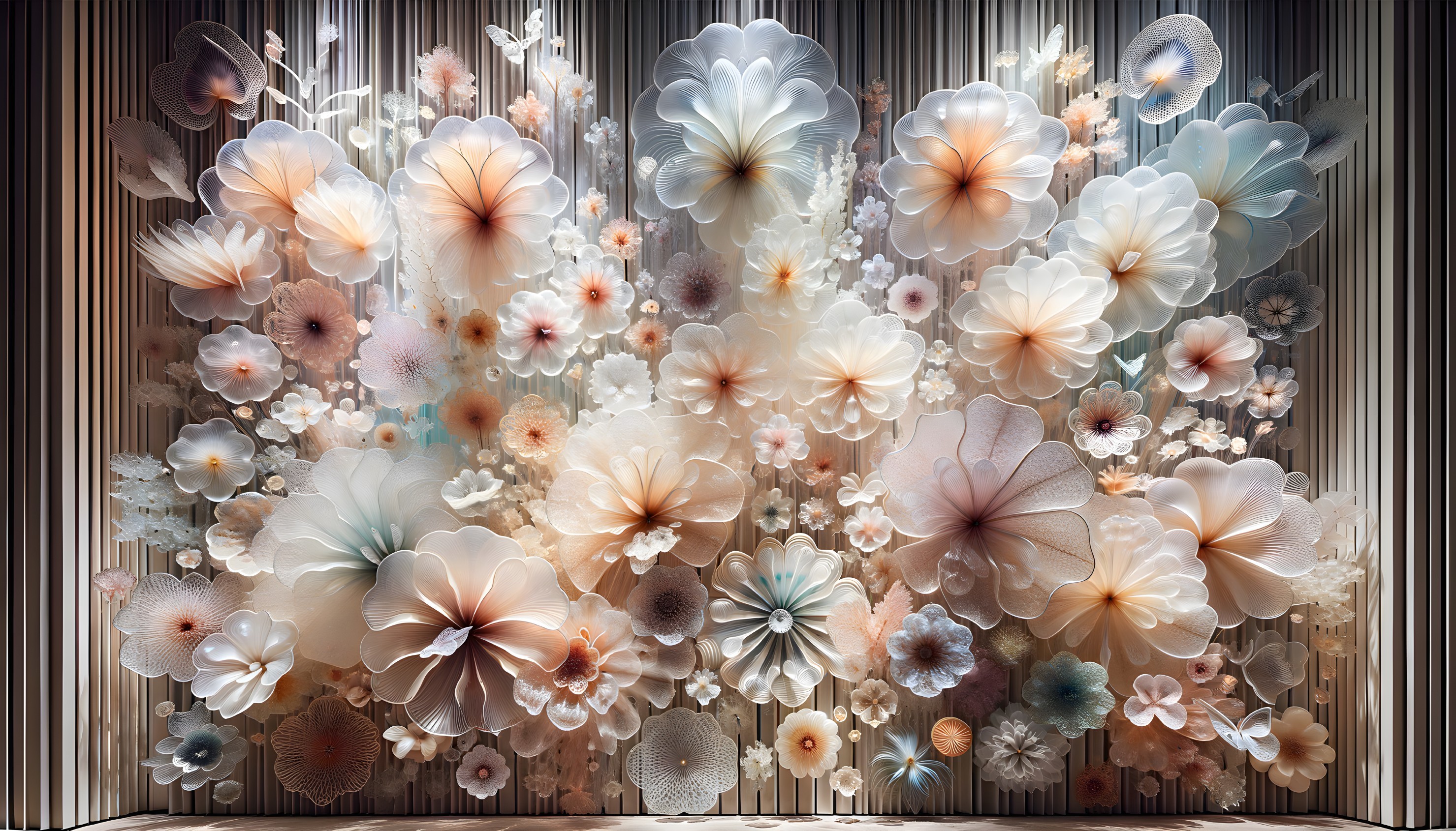 glass flower art display