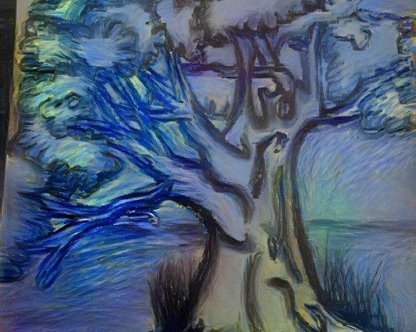 Vibrant Stylized Tree with Intricate Details and Colors