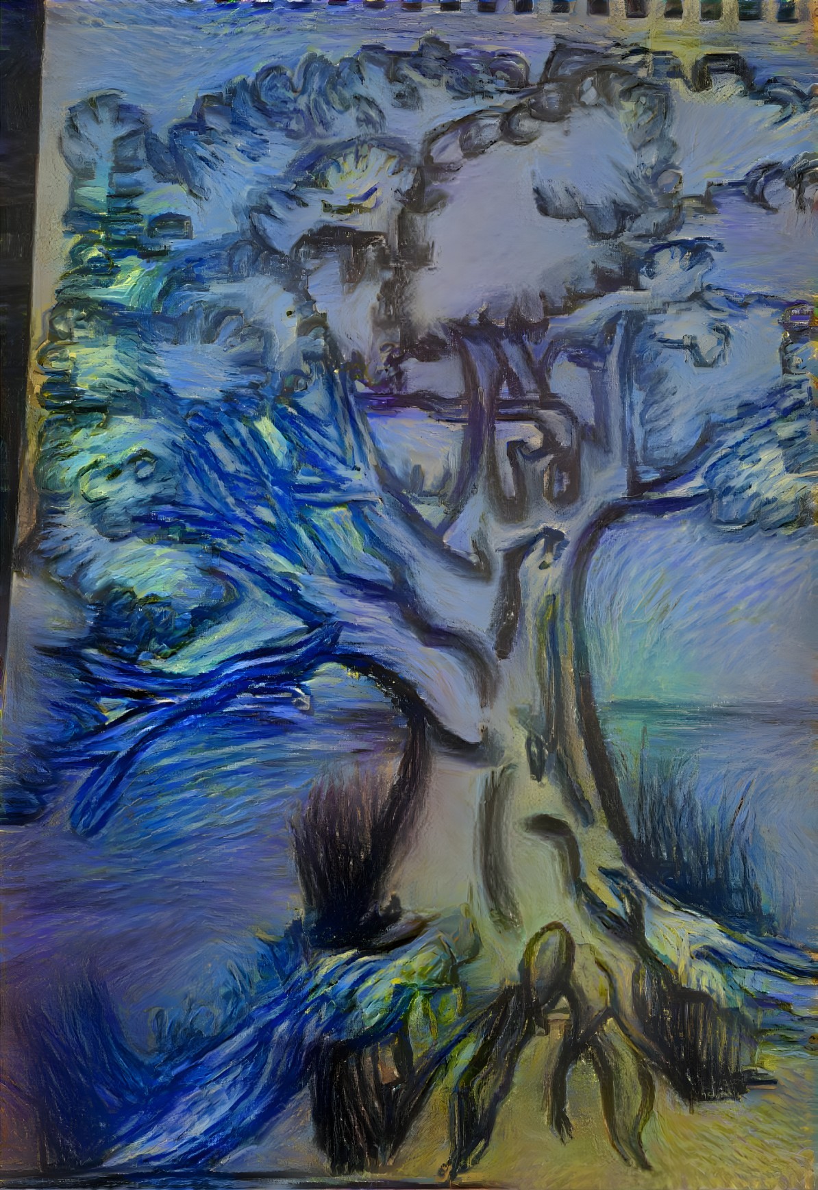 Vibrant Stylized Tree with Intricate Details and Colors