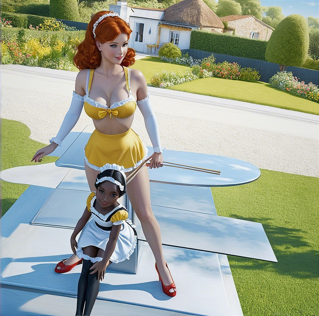 Charming Garden Scene with Colorful Characters