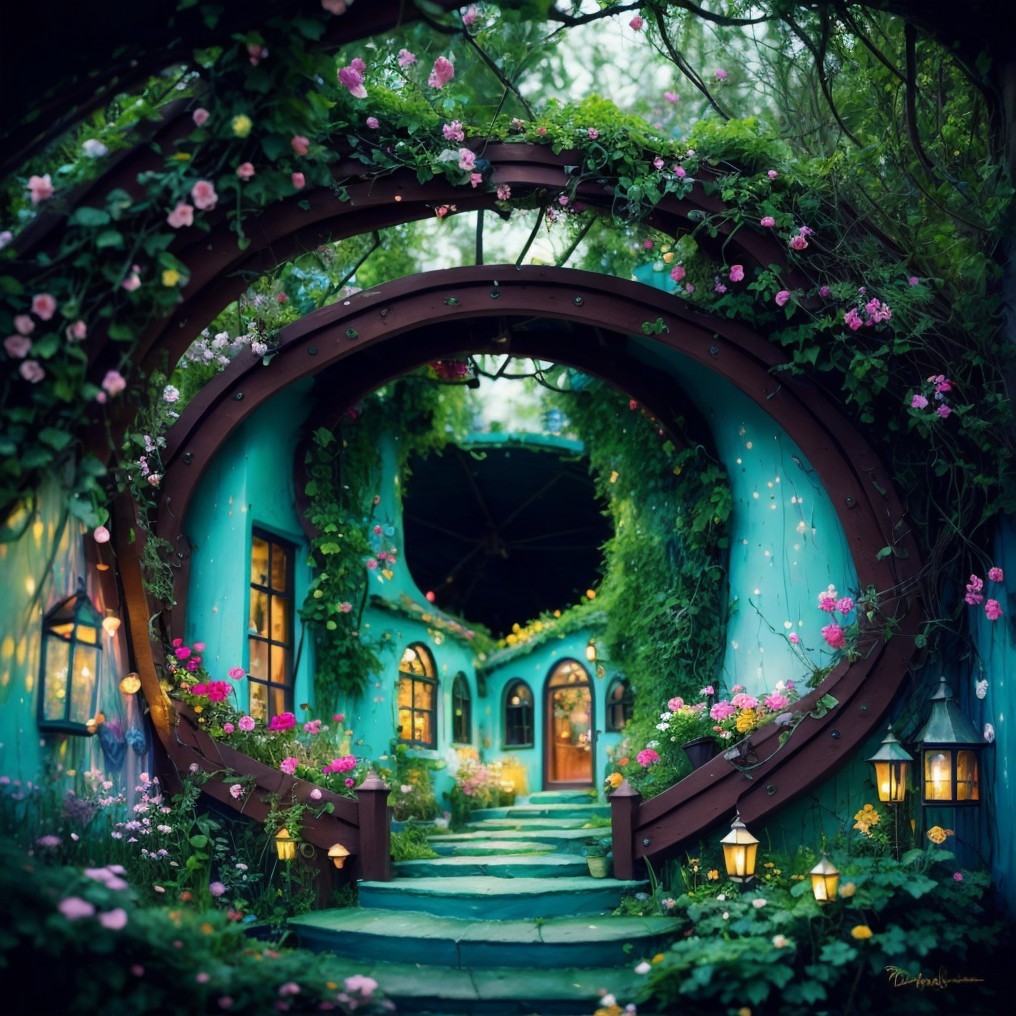 Charming Circular Building Surrounded by Lush Greenery
