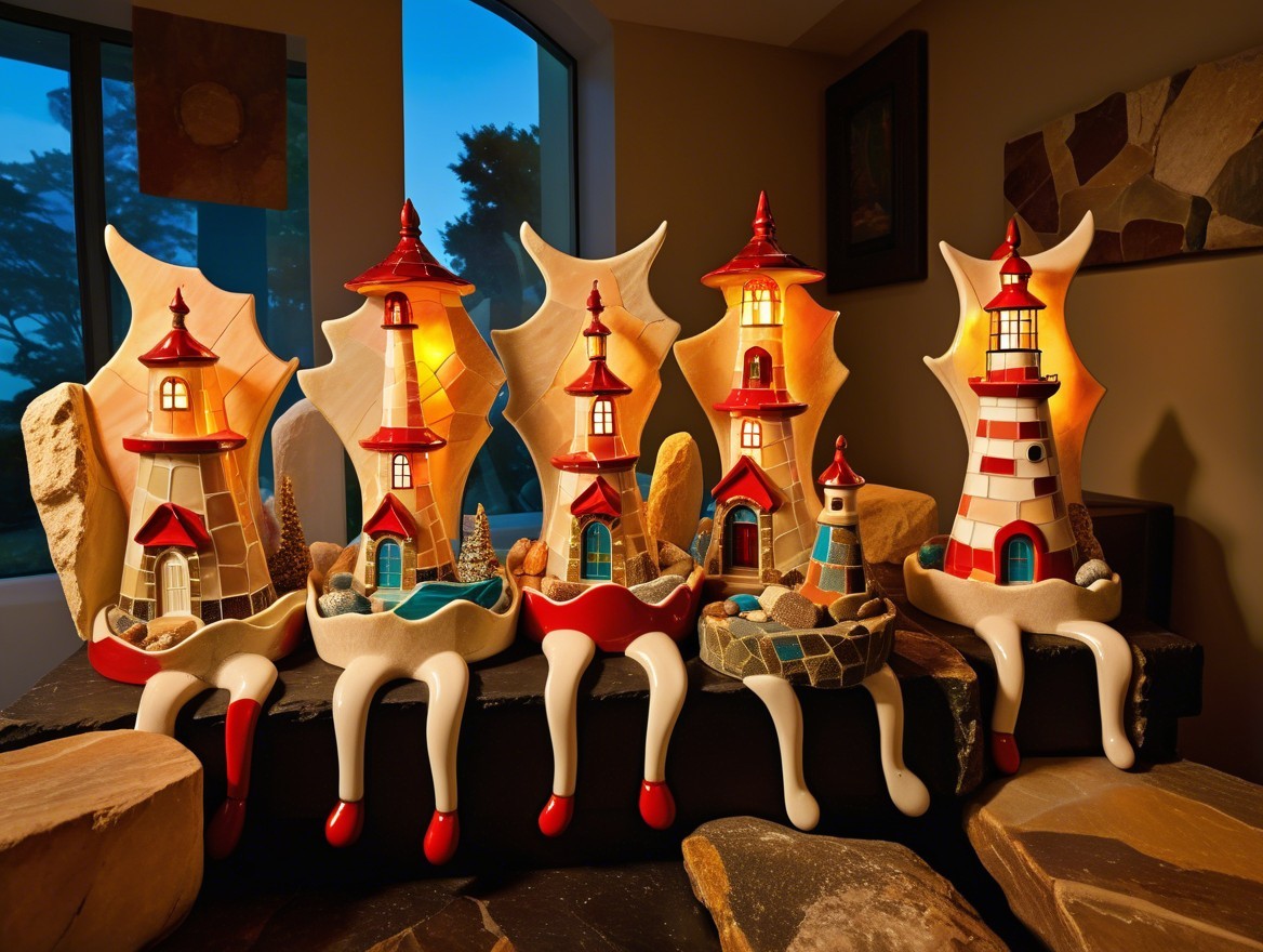 Decorative Lighthouse Lamps with Unique Designs and Colors