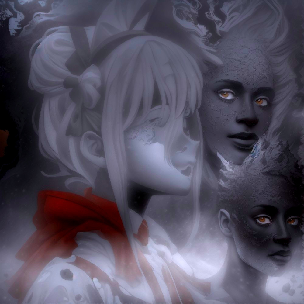 Ethereal Figures in a Misty Surreal Background