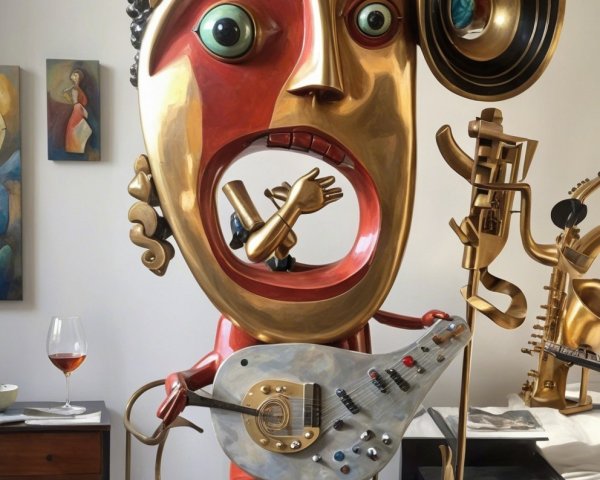 Oversized Whimsical Musical Sculpture in Stylish Room