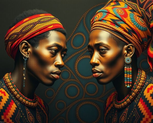 Vibrant Traditional Attire with Intricate Patterns
