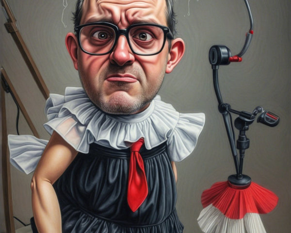 Whimsical Caricature Blending Art and Anatomy