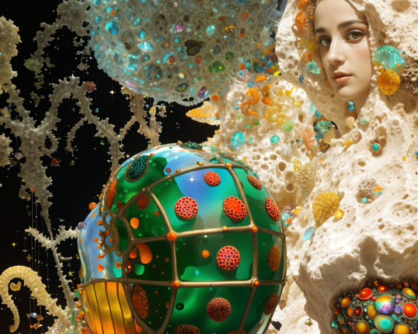 Whimsical Carriage in Surreal Dreamlike Landscape