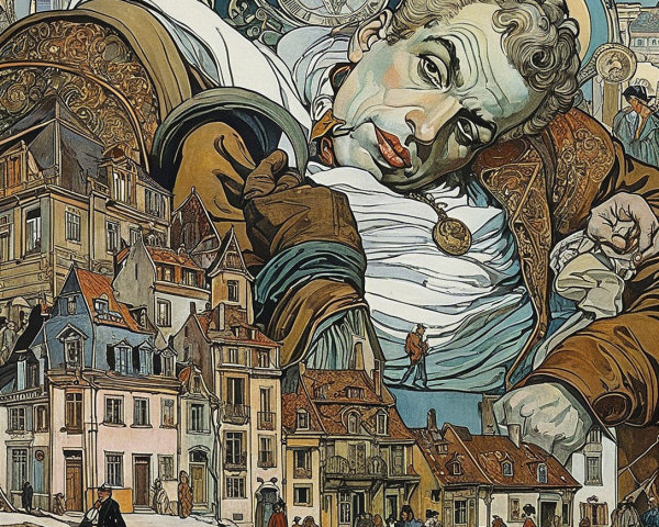 Surreal Composition of Architecture and Emotionally Charged Figure