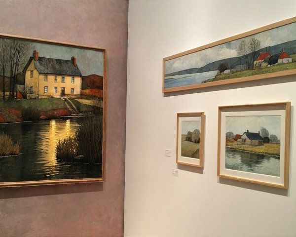 Gallery Wall of Diverse Landscape Paintings