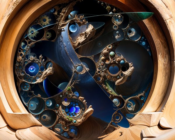 Abstract Composition with Layered Patterns and Colors