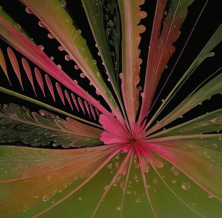 Vibrant Abstract Design with Pink and Green Shapes