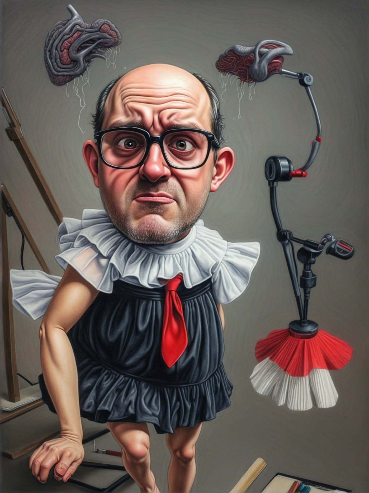 Whimsical Caricature Blending Art and Anatomy