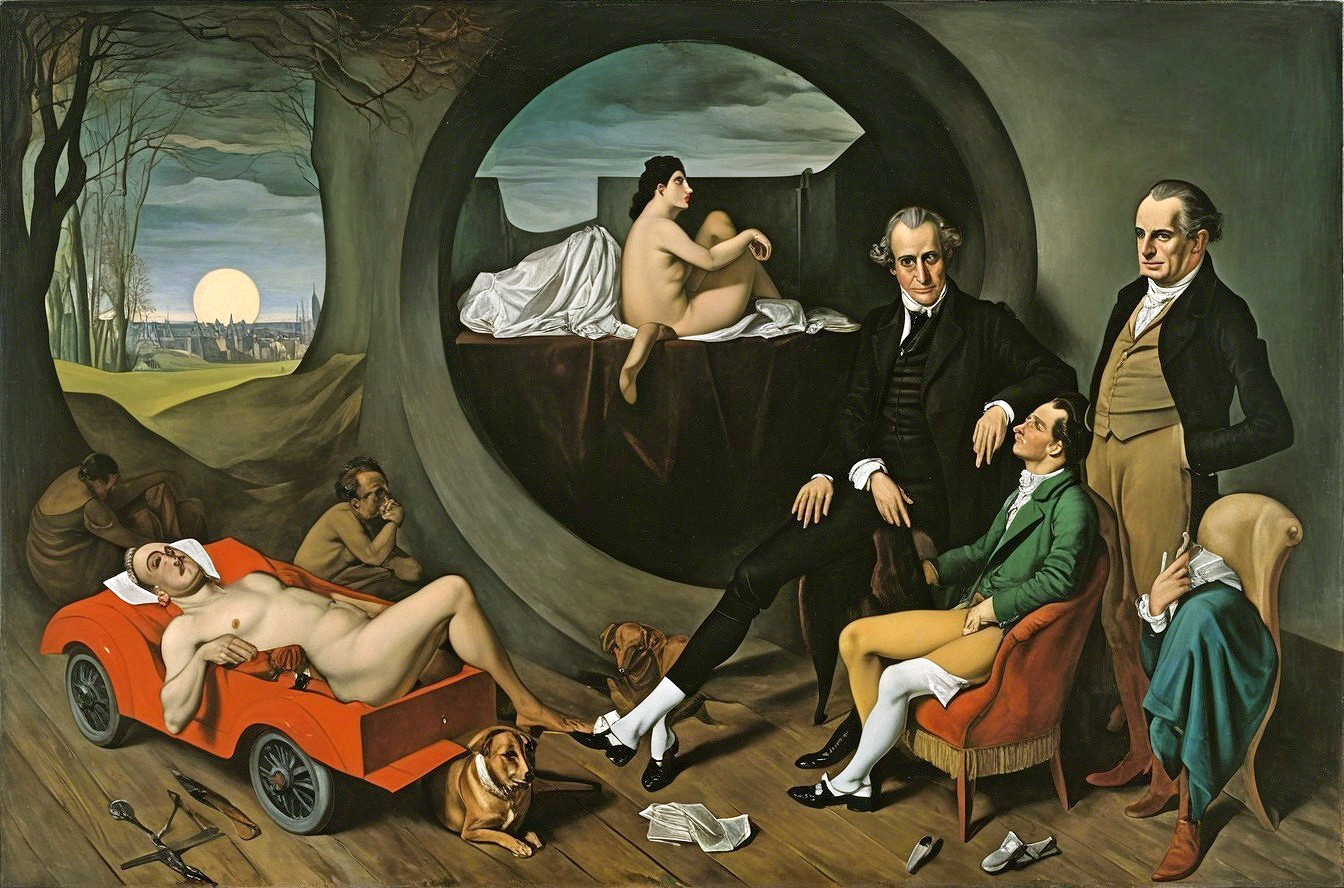 Surreal Painting with Classical and Modern Elements