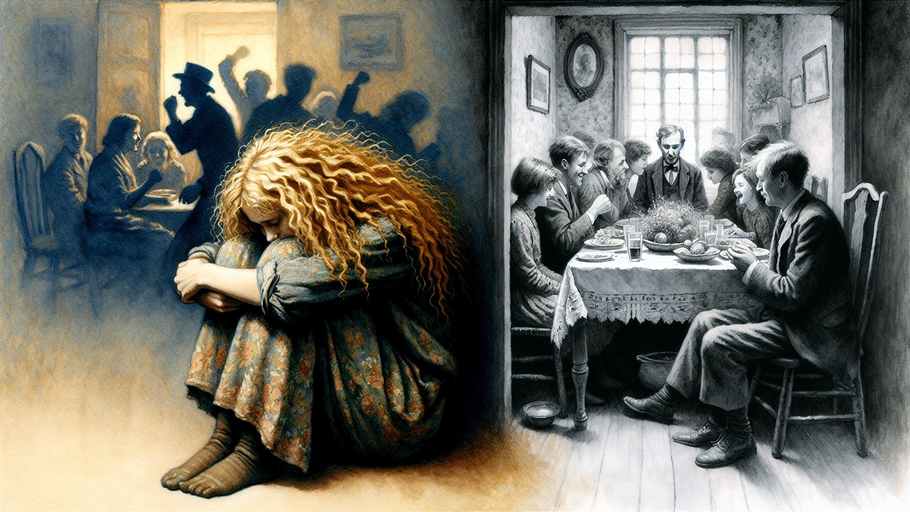 Contrasting Scenes of Loneliness and Familial Conflict