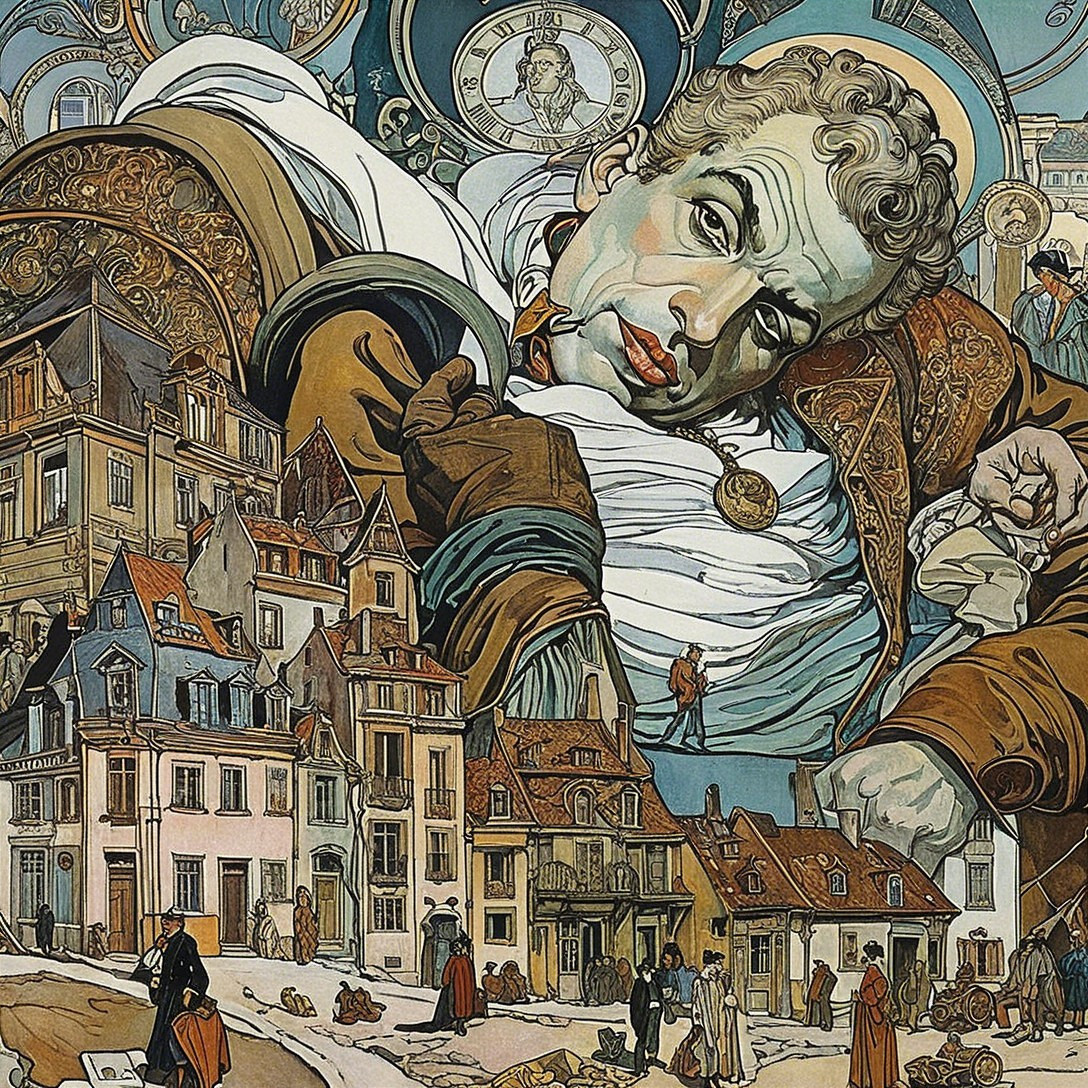 Surreal Composition of Architecture and Emotionally Charged Figure