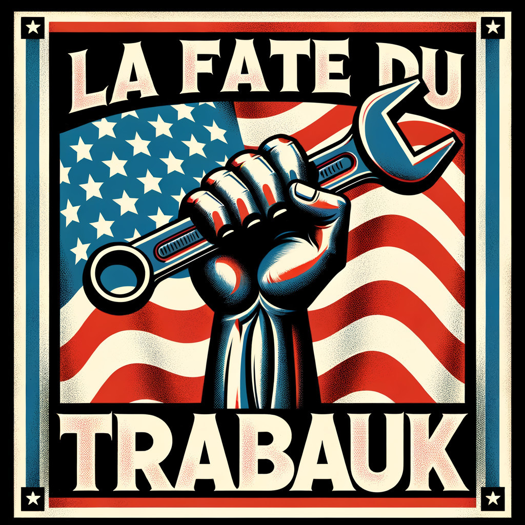 Bold Fist with Wrench and American Flag Design
