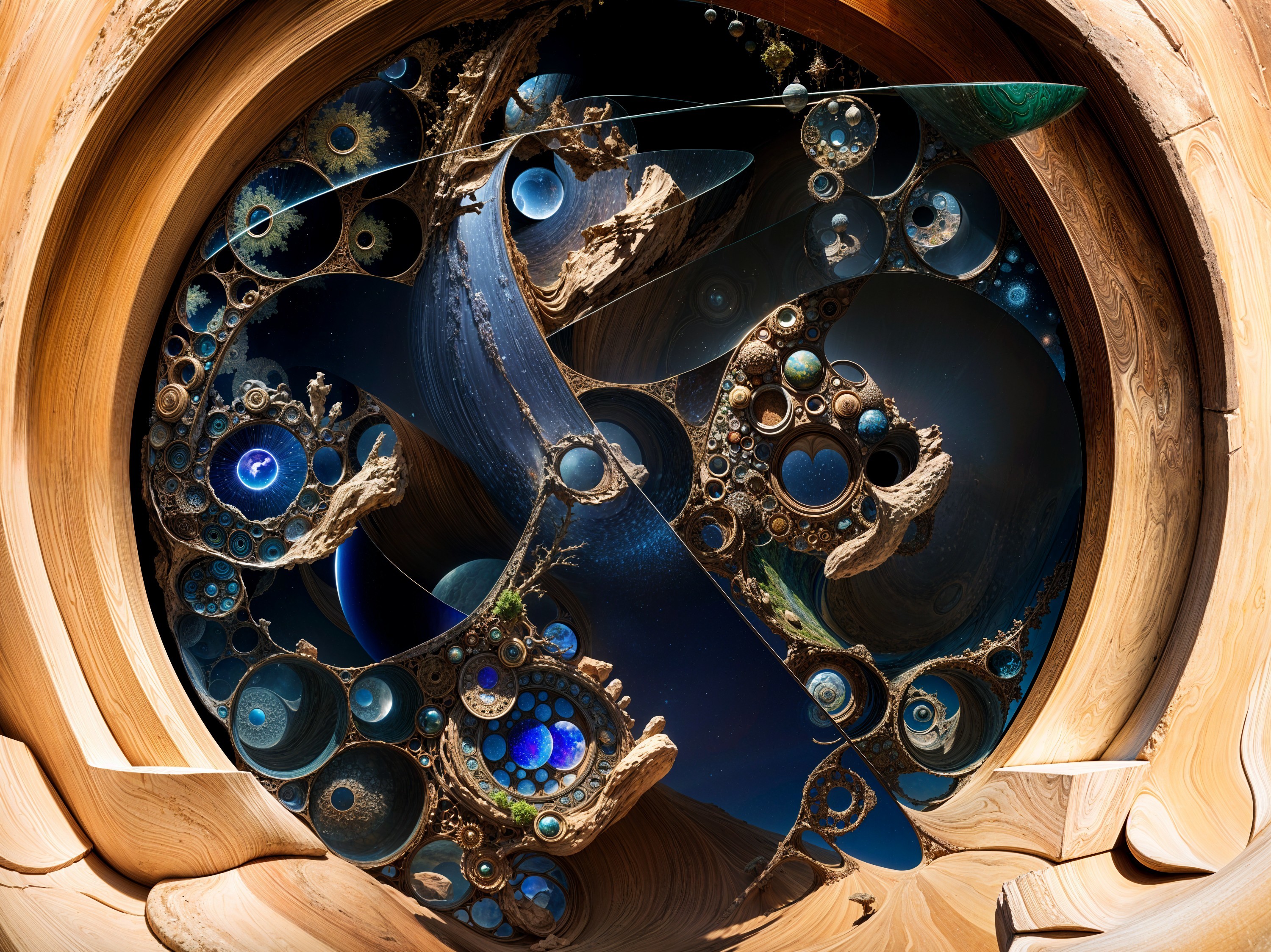 Abstract Composition with Layered Patterns and Colors